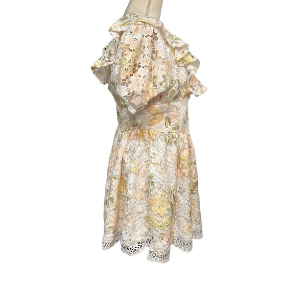 LAtiste by Amy Dress  XL Open Floral Crochet Lace Mini Cottagecore Feminine - Picture 4 of 11